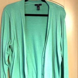 Gap mint green button-down cardigan